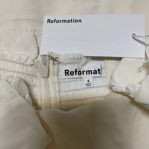 NWT Reformation Nikita Dress Ivory - Picture 8 of 8